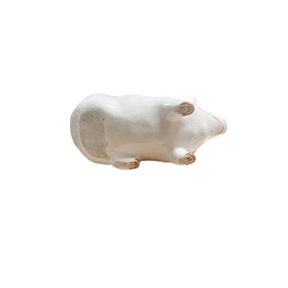Porcelain Pig Figurine Hand Painted Clover Pottery - Picture 8 of 8